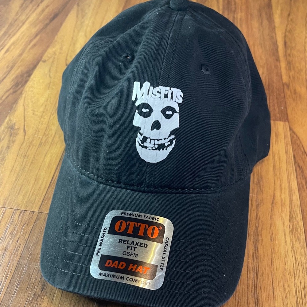 Misfits Band Hat Otto Black Cotton Relaxed Fit Dad Hat OSFM Punk Rock Skull Cap
